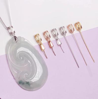 S925 Sterling Silver Buddha Pendant Bail with 18K Gold Clasp - Silver Safety Buckle Necklace Clasp.