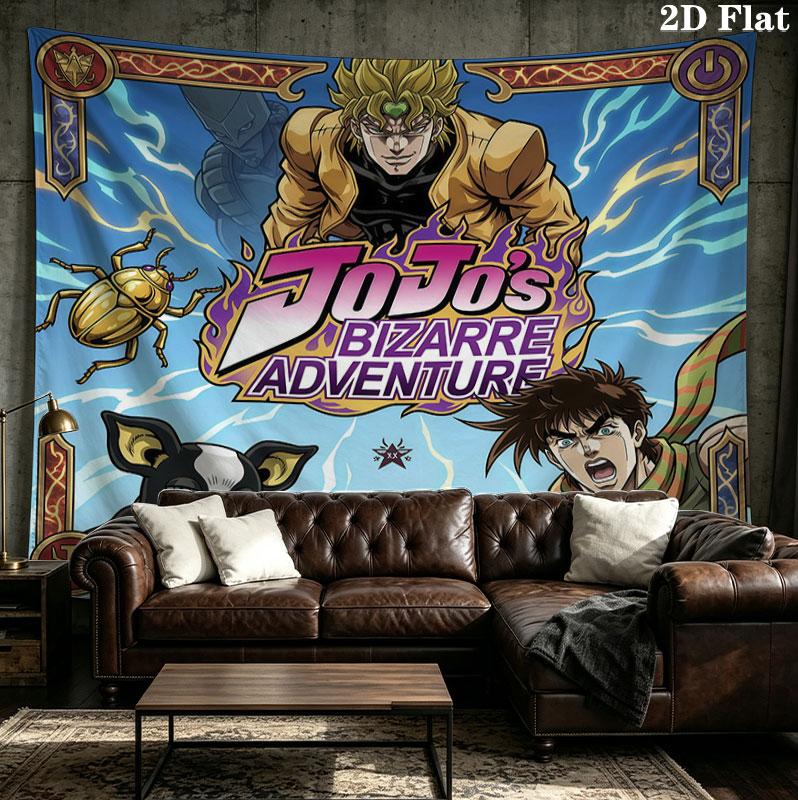 Jojos Bizarre Adventure Wall Tapestry Aesthetic Wall Hanging Printed Fabric Blanket Decorative Tapestries For Bedroom Living Room Home Decor