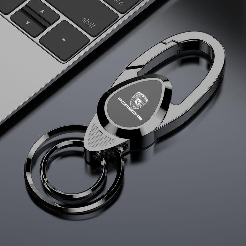 

Metal Car Keychain Key Ring Anti-Loss Keyring Pendant For Porsche Cayenne Panamera Macan 911 718 Taycan Boxster Cayman 918 Pajun