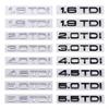 3D ABS 1.6TDI~5.5TDI Letters Logo Badge Sticker Rear Trunk Emblem Decal High-Quality Car Exterior Styling Accessories
