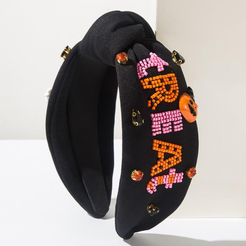 New Halloween element headband, unique female personality, diamond-encrusted rice beads, ghost pumpkin accessories decoration