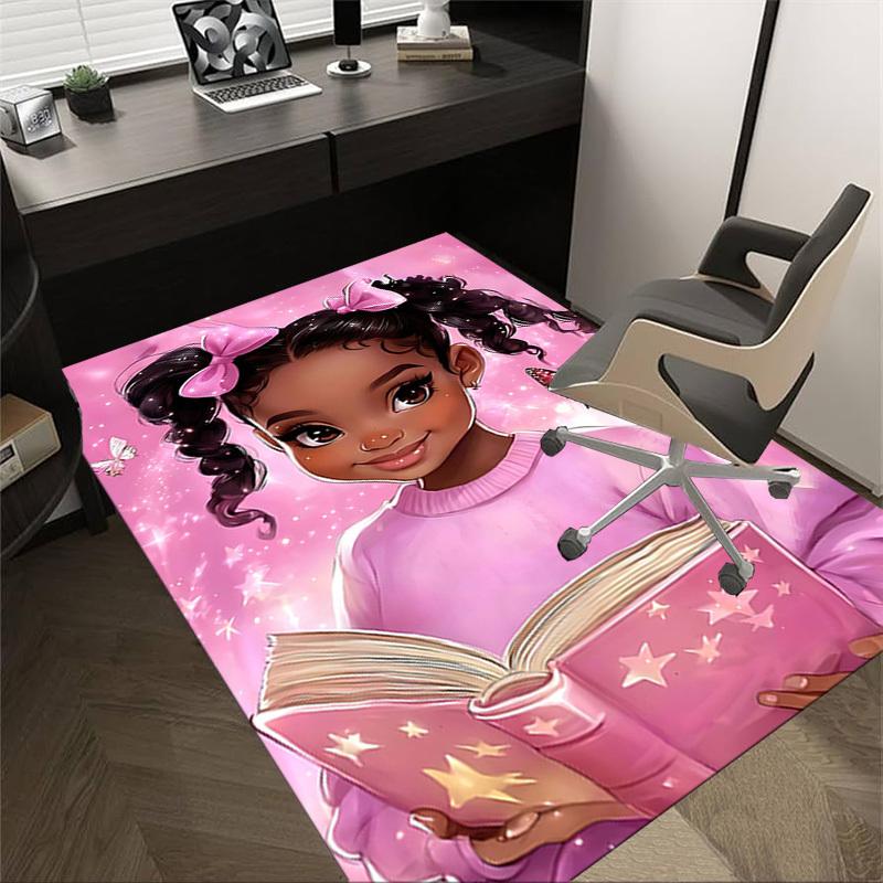 

1PC Girl Book Non-Slip Floor Carpet Compatible for Office&Living Room&Bedroom&Dining room - Soft & Pattern, Vibrant Colors-H0368 60cm by 90cm