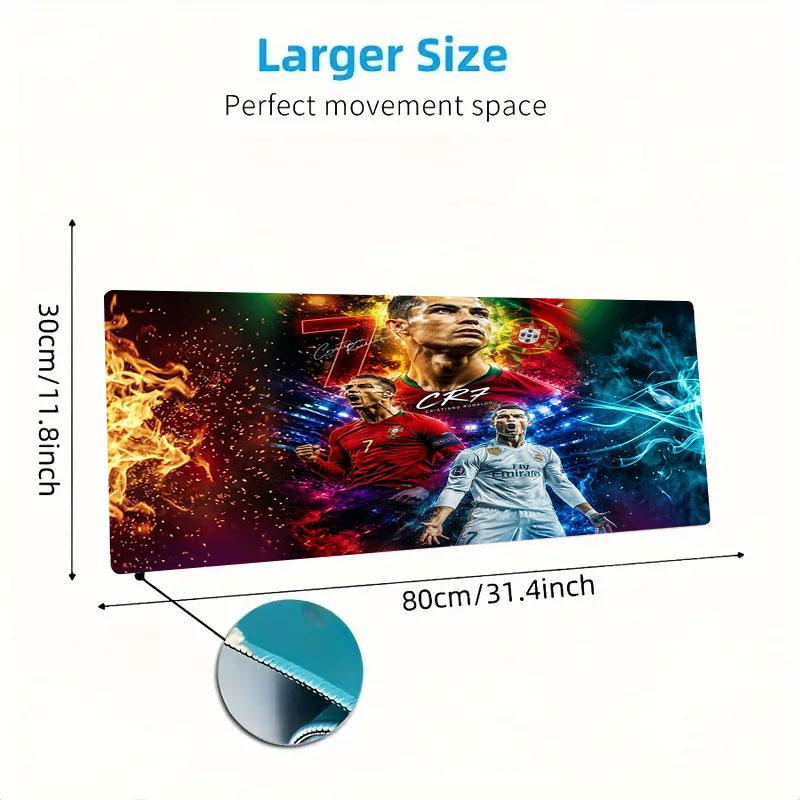 CR7 Large Size Mouse Pad Large Gaming Table Cushion Non-slip Laptop Tablet Big Mousepad XXL Mat Mini PC Playmat With Lock Edge