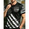 America 250th Anniversary 3D Print Mens TShirt USA Flag 1776–2026 Patriotic American Independence Day Apparel Fourth Of July Top