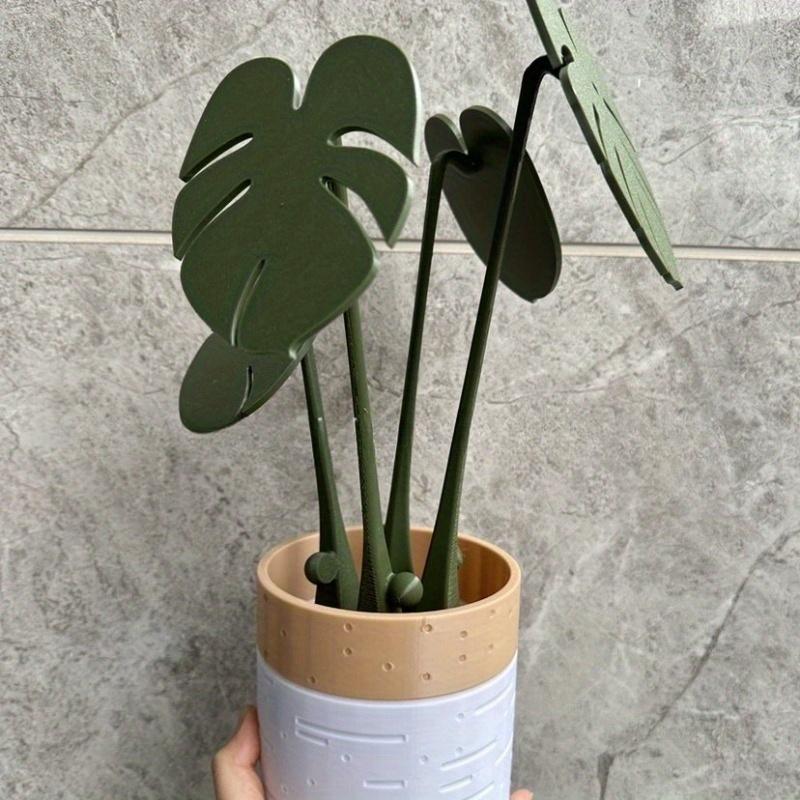 Monstera Coaster Plant Turtle Bamboo Coaster Plant with Magnet 3D Printing Cross-border Explosion
