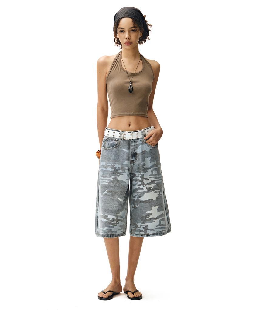 Deketeuumeon Camouflage Bermuda-Hose Dcwpt025Hellblau