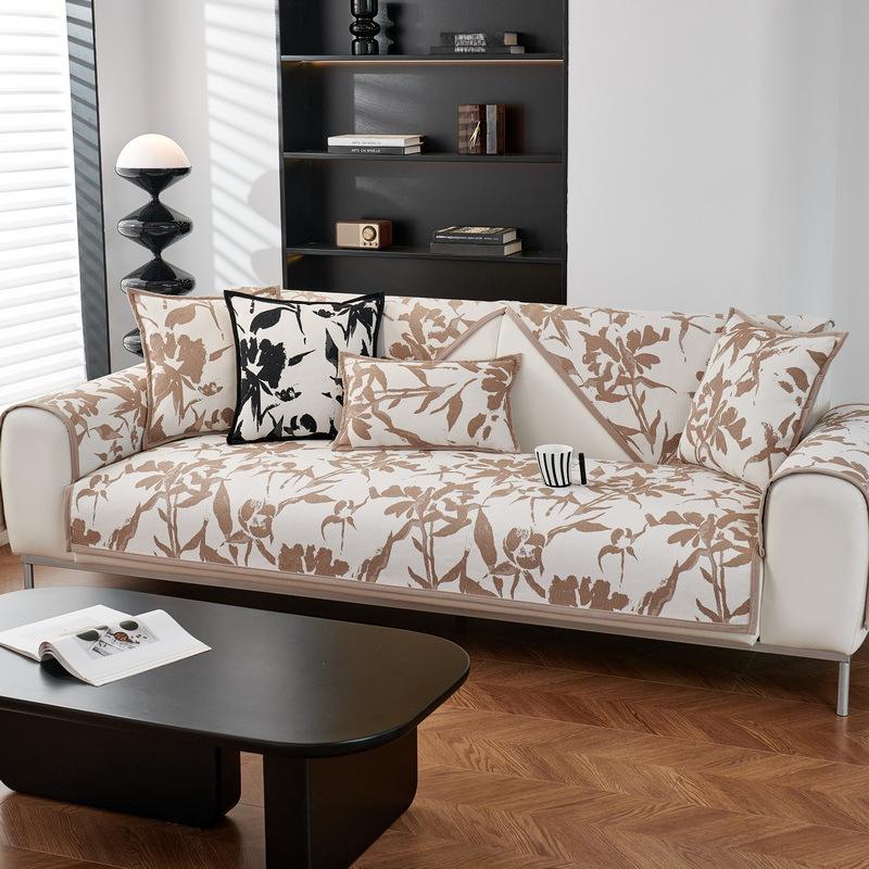 New Sofa Cushion for All Seasons, Summer Chenille Light Luxury High-end Leather Sofa Cover