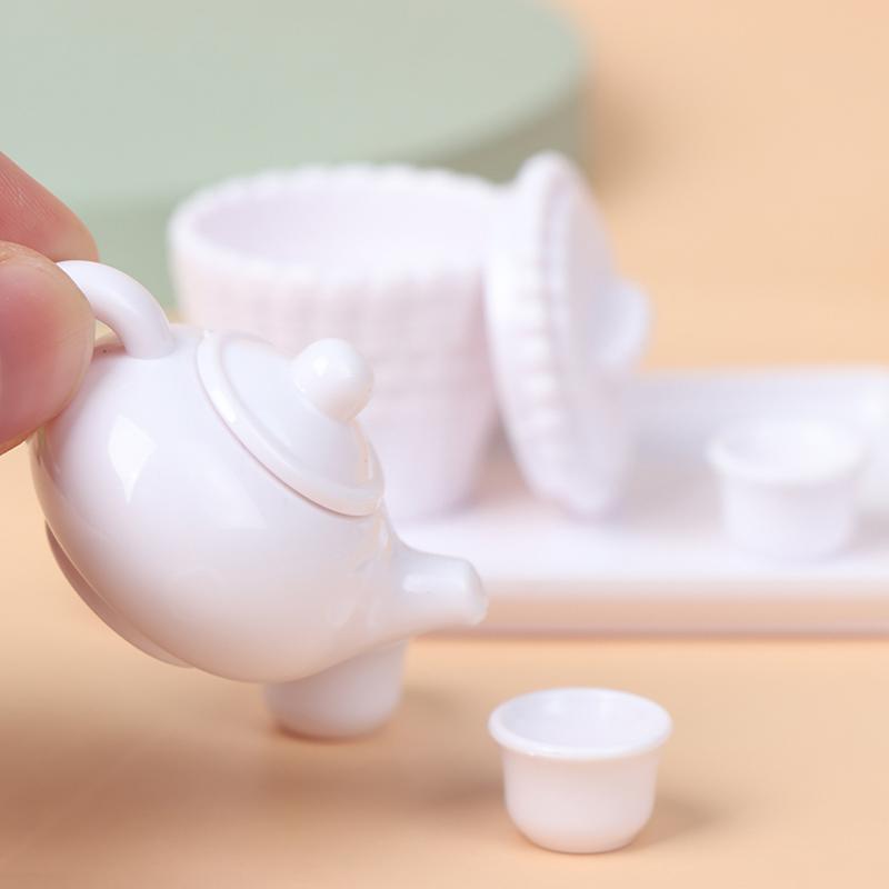 6Pcs/Set 1:12 Dolls House Miniature Cups & Pot Set Direction Furniture Toys