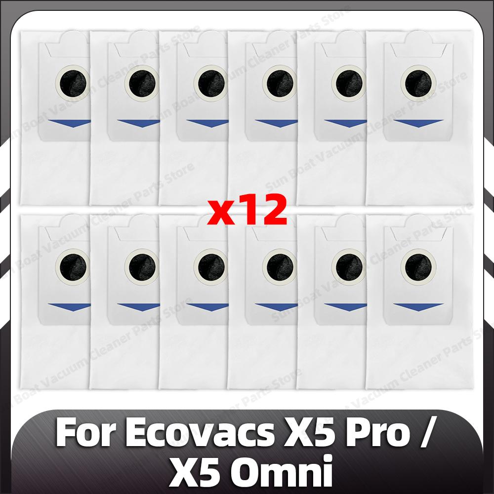 Compatible for Ecovacs X5 Pro / X5 Omni Replacement Main Side Brush HEPA Filter Mop Pads Dust Bags Spare Parts Accessories