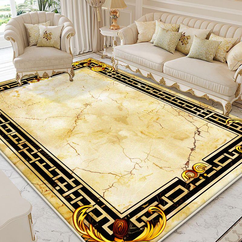 Luxury Gold Living Room Carpet Large Area Decoration Home Bedroom Bedside Rugs High-grade Sofa Side Non-slip Plush Floor Mats