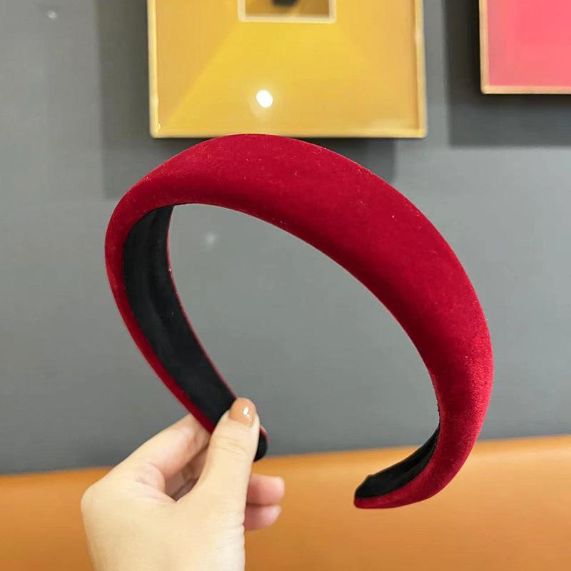 Høst Vinter Kvinner Varmt Fløyelstoff Svamp Polstret Pannebånd for Dame Jenter Casual Shopping Hårtilbehør