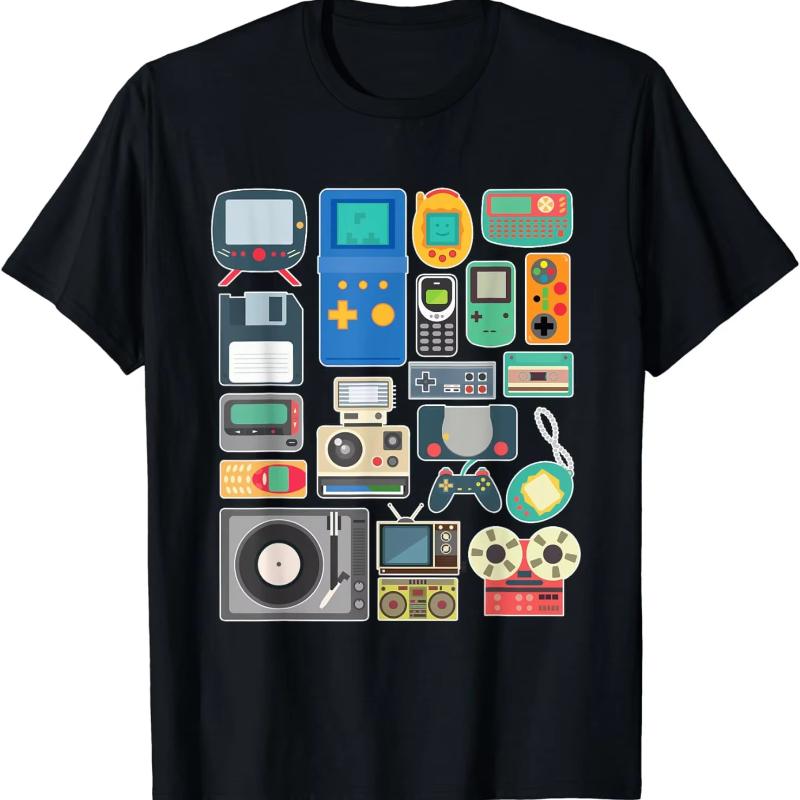 

80s 90s Video Game Retro Vintage Classic Arcade T-Shirt Streetwear Men Women Clothing Vintage T Shirt Hombre Aesthetic - Men ... S разноцветный