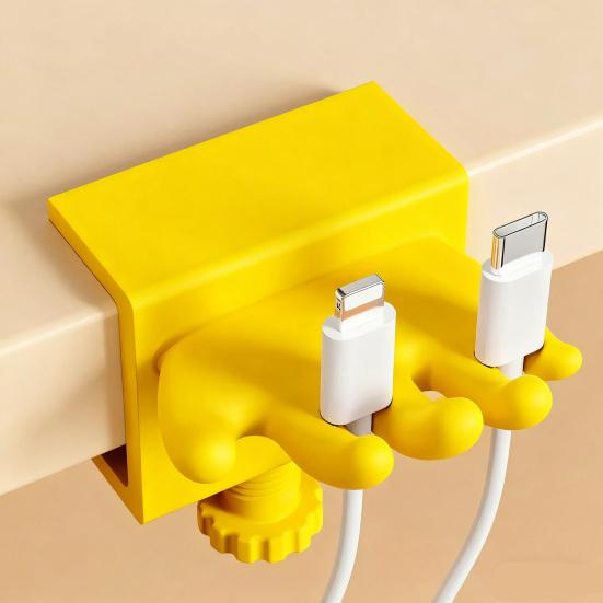 Data Cable Storage Clip Cord Organizer Holder with Adjustable Desk Clamp Cable Management Wire Holder for Home Office Desk Use