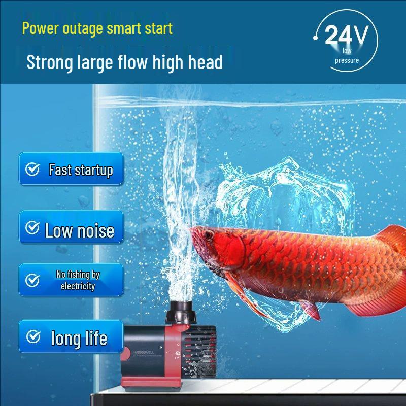 Haidiweil Silent Submersible Water Pump: Variable Frequency, Bottom Suction, High Flow, Amphibious for Aquarium & Fish Pond