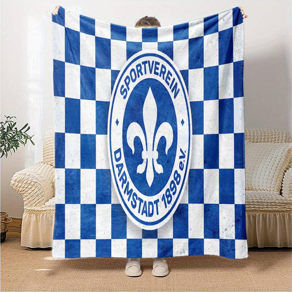 Sport Darmstadt Flannel Blanket, Soft Polyester, Modern Design, All-Season for Camping, Travel, Gifts for Holidays or Birthdays