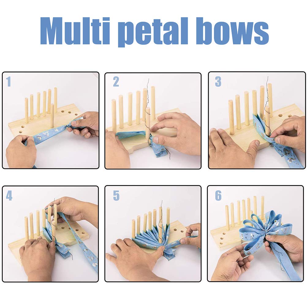 Newooh Bow Maker Wooden Wreath Bow Maker Tool, Durable Portable Bow Tie Machine for Kitchen and Home Making, Beige