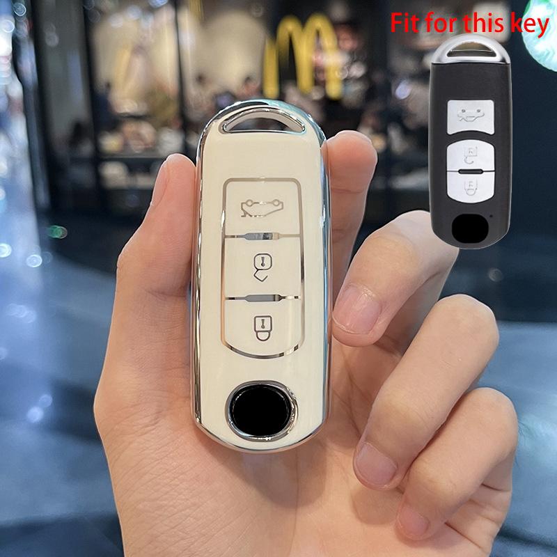 2 3 4 knapper Ny TPU bilnøkkelveske for Mazda 2 3 6 Atenza Axela Demio CX-5 CX5 CX-3 CX7 CX-9 CX30 2016 2017 2018 2019 Nøkkeldeksel