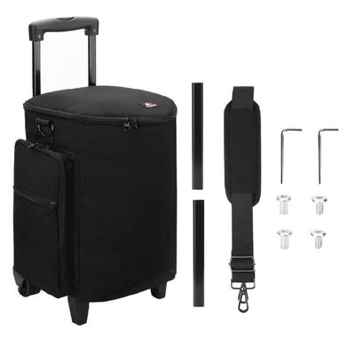 Rolling Speaker Bag Carrying Case with Wheel Storage Bag Multi Pocket Protective Case for Wireless Speaker