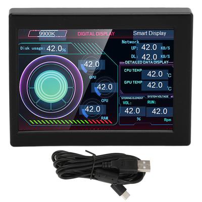 Computer-Temperaturmonitor 3,5 Zoll IPS Typ C Stufenloses Dimmen Rotierender Themeneditor PC-CPU-Daten