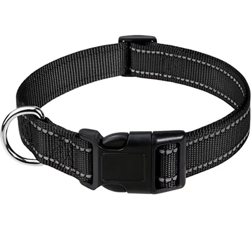 Reflective Dog Collar Adjustable Pet Neck Collar For Small Medium Large Dogs Outdoor Walking Training Anti Lost Safe Pet Supplie