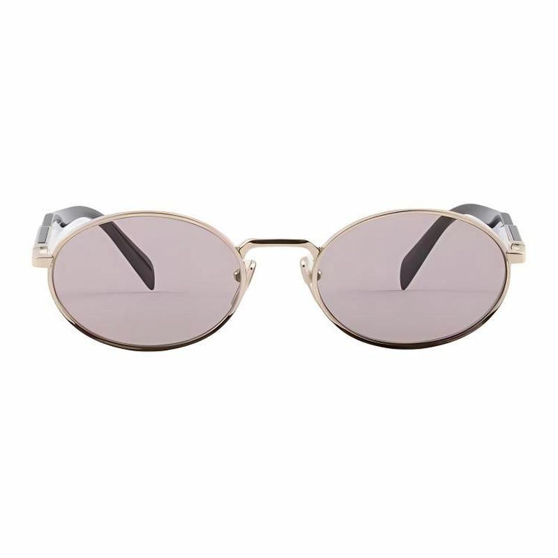 Prada [Available prescriptions] Temples decorated with engraved logo, oval sunglasses, women s style, lavender