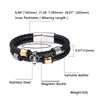 European & American Men's Woven Leather & Stainless Steel Bracelet