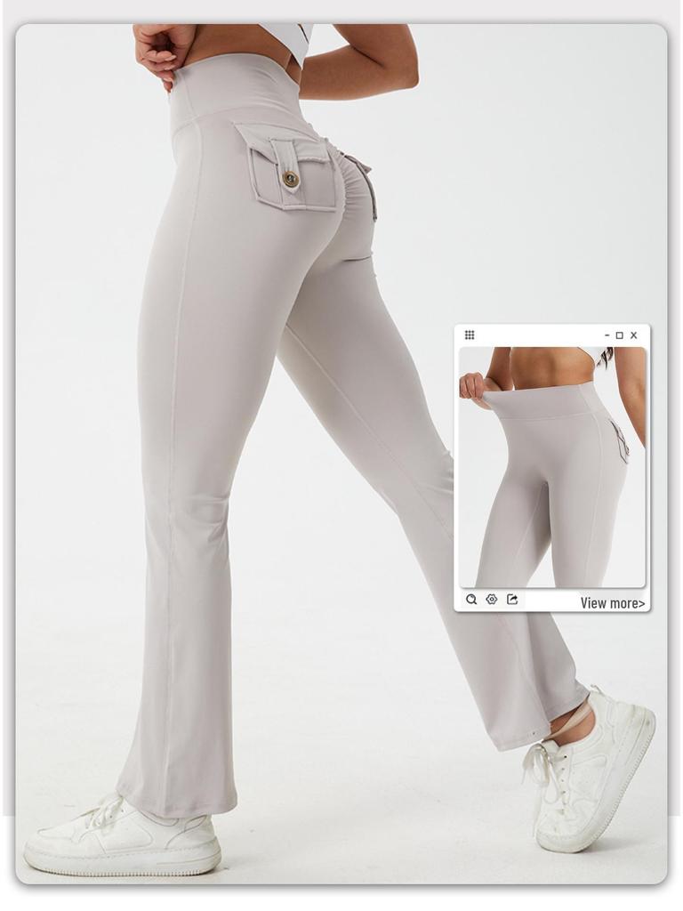 Zakvormige Micro Flare Yogabroek met Sneldrogend, Huidachtig Gevoel & Heup-Optillend Ontwerp - Fitness Sportbroek