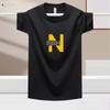 Fashionable Solid Colored Loose Fit Men's T-Shirt for Summer Sports, Printed Round Neck 100% Cotton Tee Shirt