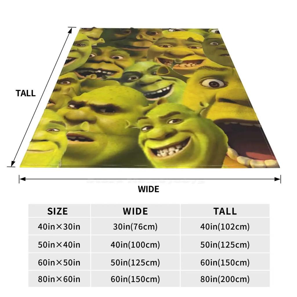 Shrek Collection Four Seasons Comfortable Warm Soft Throw Blanket Shrek Donkey Love Life Ogre Layers Onions Farquaad Ytp