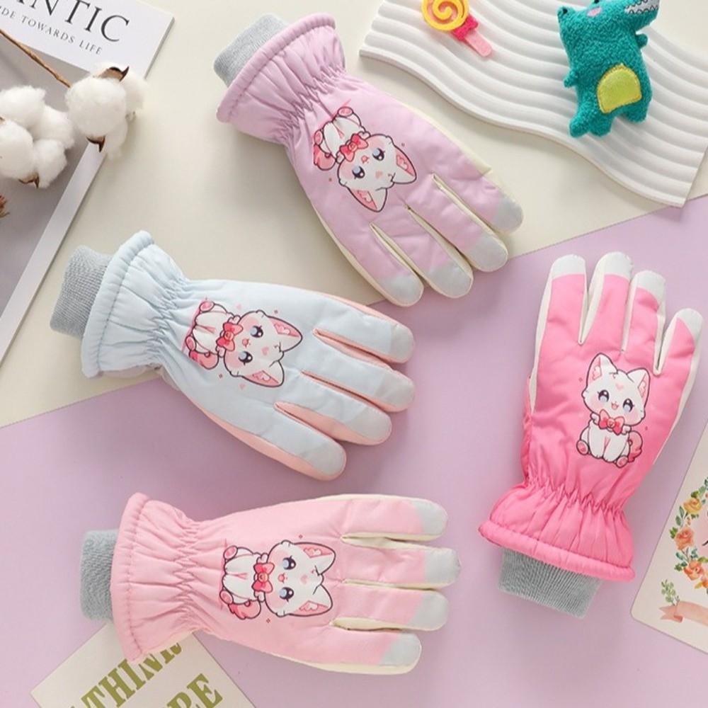 Plush Cycling Mittens Cute Bear Winter Gloves New Ski Gloves  for Outdoor Cycling Skiing