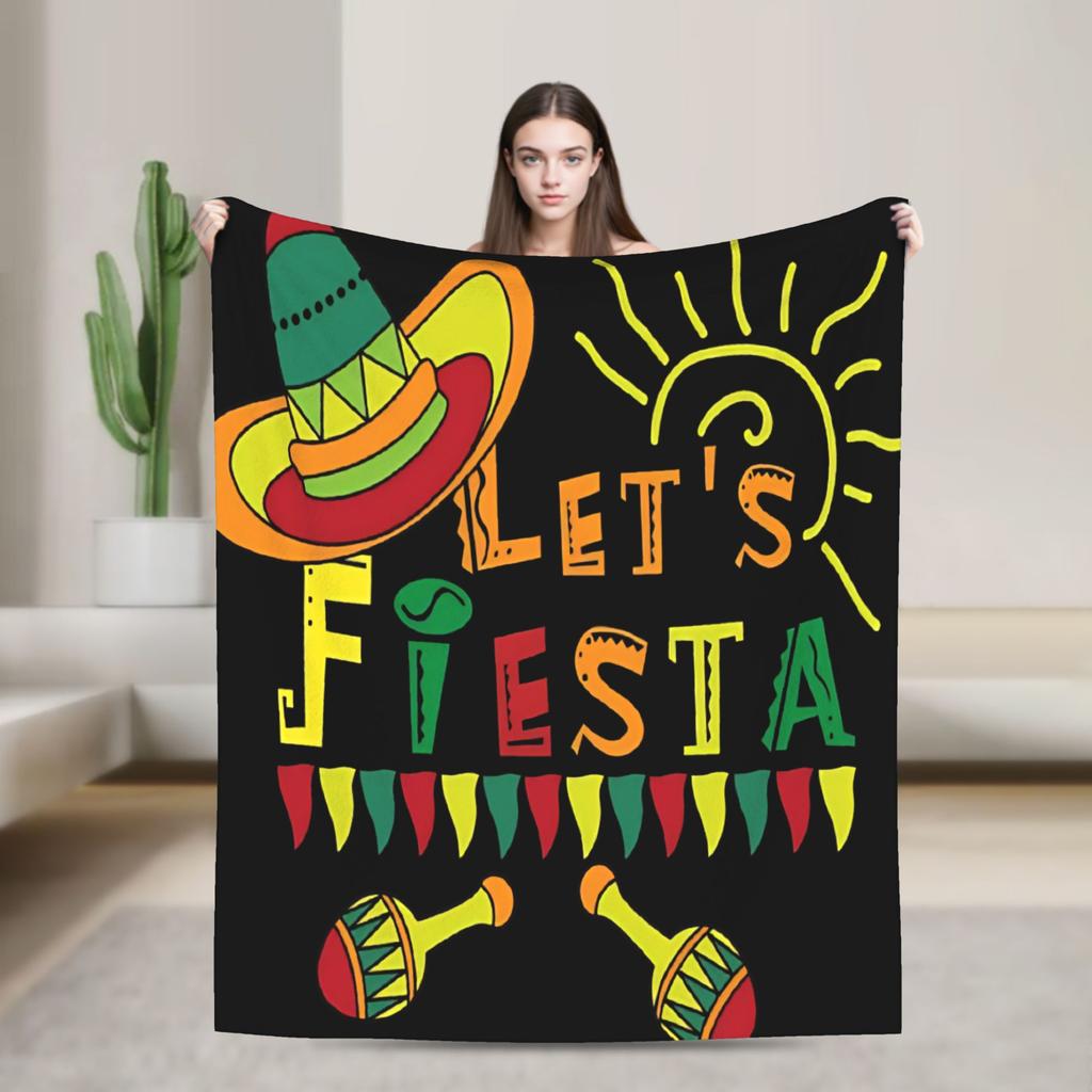 Let's Shift Party Fiesta Blanket Mexican Amigo Cinco De Mayo Warm Plush Bedding Throws For Child Bed Flannel Bedspread Bed Cover