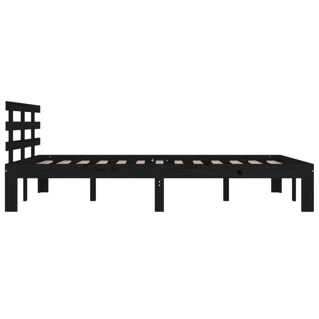 Solid Wood Bed Black 200x200 cm