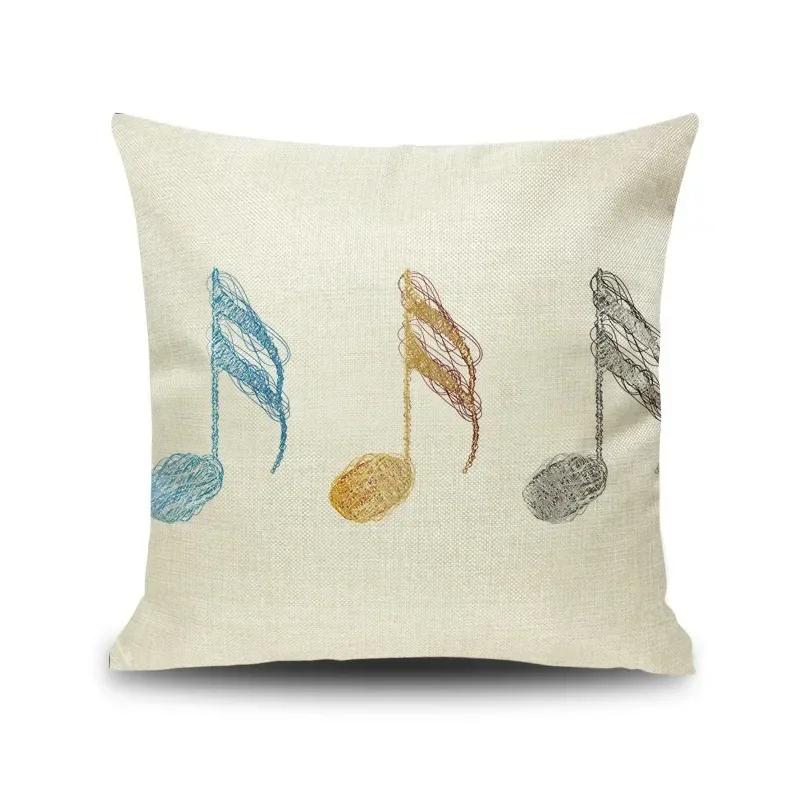 45X45CM Piano Key Wonderful Notes Decorative Pillowcase Car Sofa Art Piece Office Seat Cushion Cover Home Decoration
