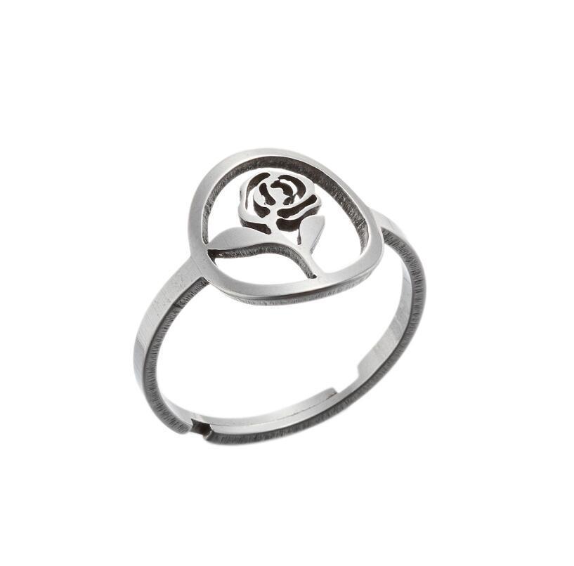 Korean Stainless Steel Moon Cat & Reindeer Butterfly Ring for Christmas