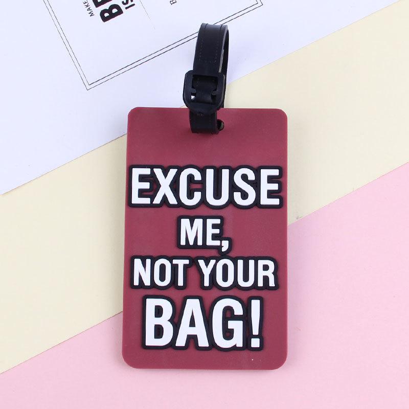 3D Letter PVC Luggage Tag with Boarding Pass Lanyard for Suitcases