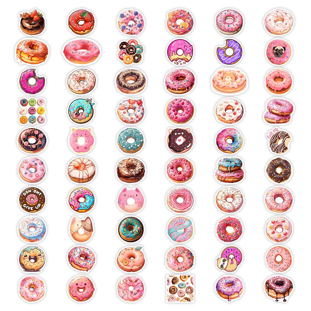 Cute Donut Dessert Stickers DIY Kids Toy Gift Decal for Phones Laptops Cars Scrapbooking Luggage Decorative Graffiti Waterproof