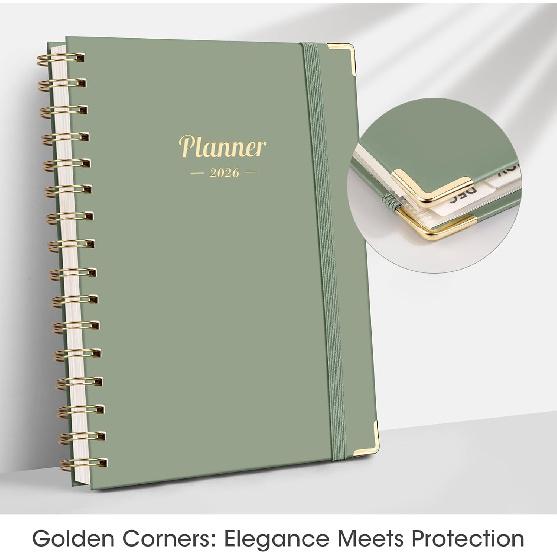 AHGXG 2026 Planner, Weekly and Monthly, 2026 Calendar, Jan 2026 - Dec 2026, Hardcover with Monthly Tabs, 100 GSM Thick Paper, for Women School Home