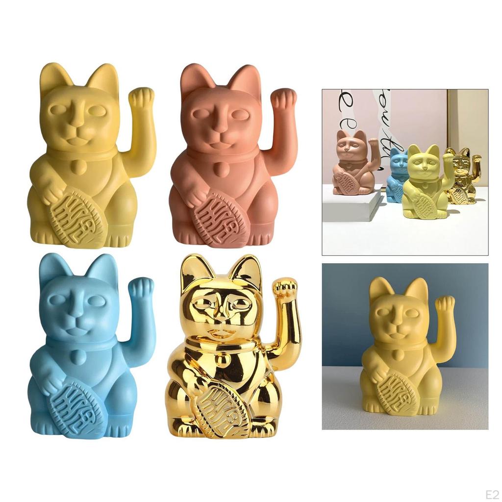 Statues Neko Sculpture Collectible Resin Figurines for Business Opening, Car, Bookshelf,
