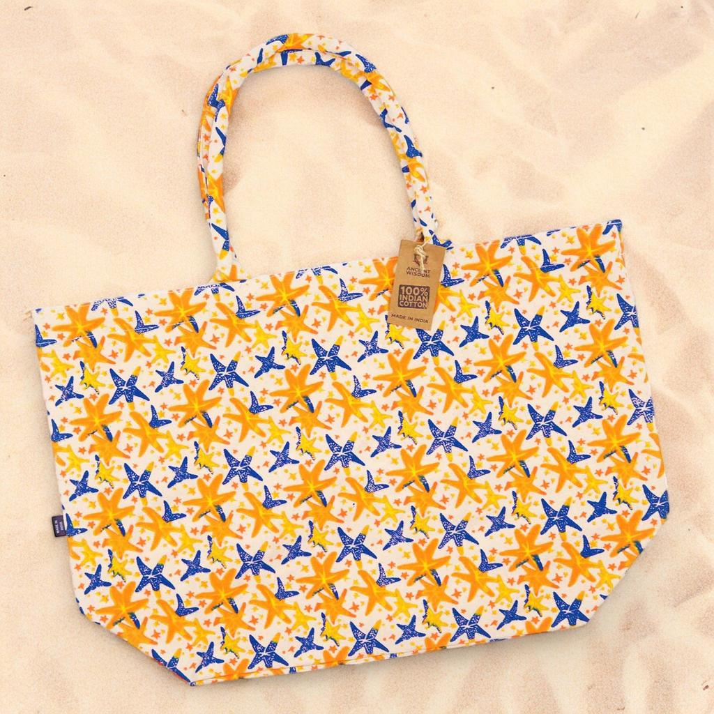 Starfish Tote Bag, Abstract Design