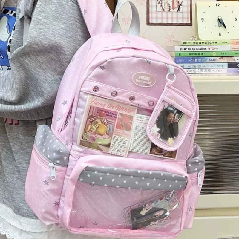 New Y2K Sweet Star Comic Ita Tote Ladies Trend Sling Bag Lolita Female Transparent Tote Bag DIY Display Shoulder Carry Bag Handbags