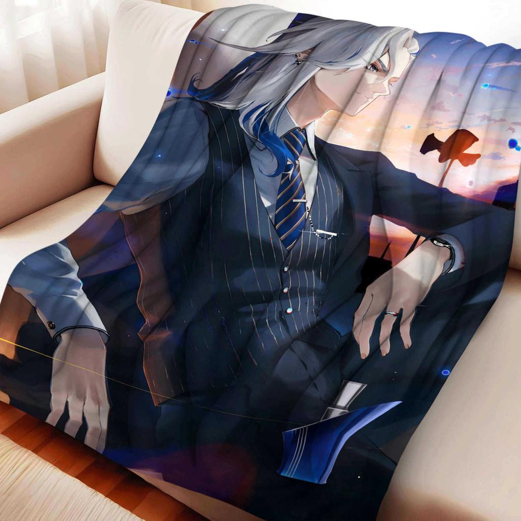 Game Genshin Impact Neuvillette Nap Blanket Warmth Soft Air Conditioning Otaku Flannel Blanket Multifunctional Decor Blankets