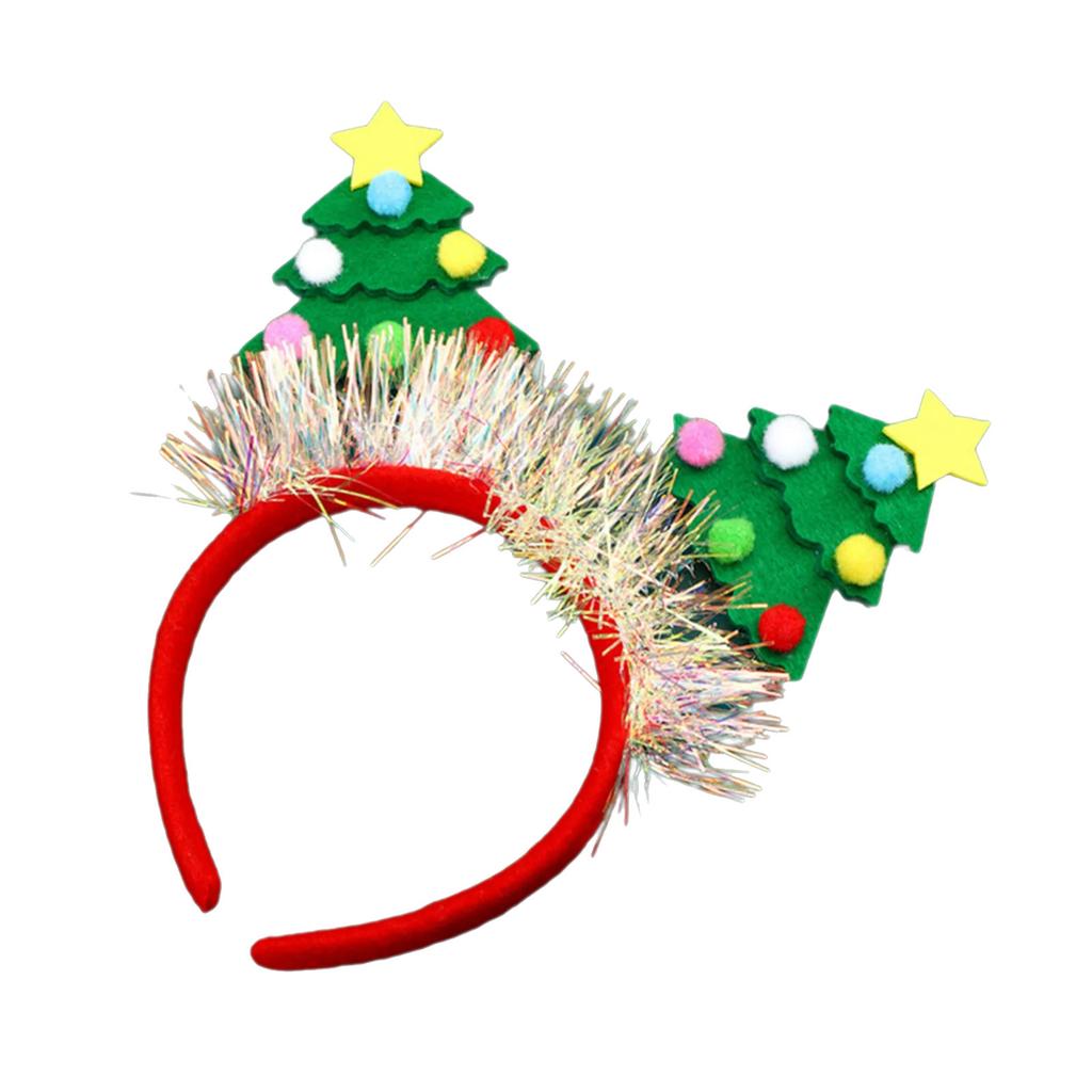 Versatile Christmas Tree Headband Fabric Christmas Celebration Headpieces Styling Accessory for School Event and Parties