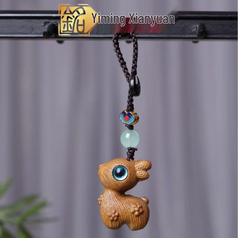 Red Sandalwood Deer Tassel Phone Chain & Keychain Pendant
