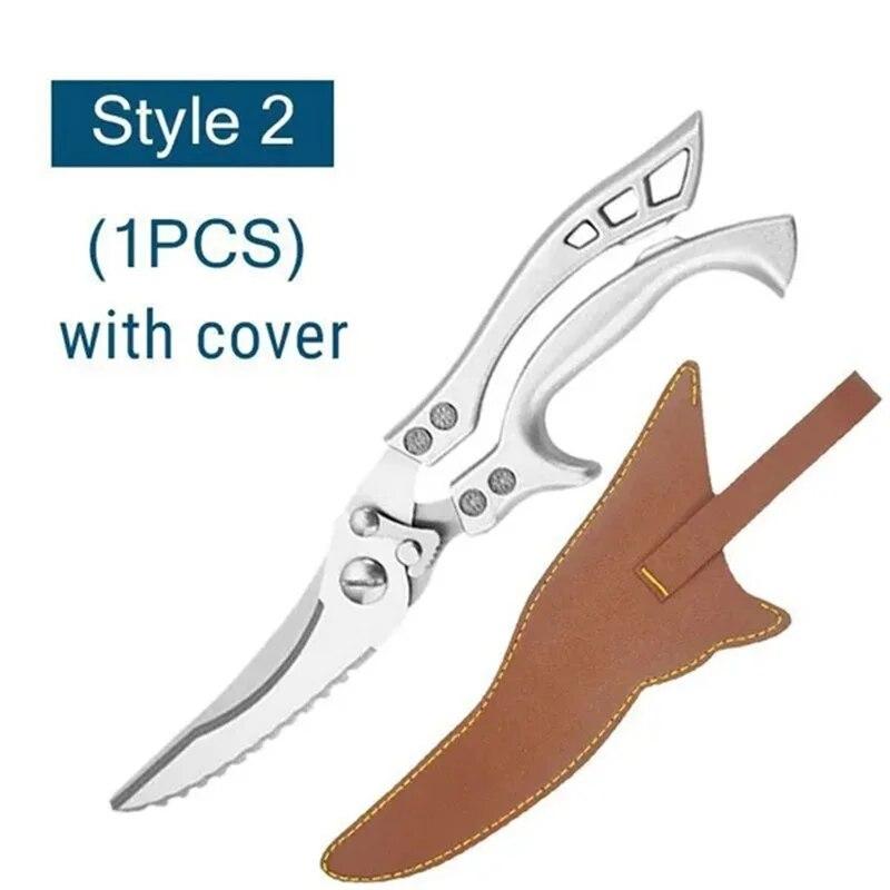Upgrade Multi-purpose Kitchen Scissors Powerful Chicken Bone Scissors Large Household Food Scissors Stainless Kitchen Knife