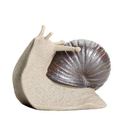 Ceramic Small Snail Decoration Home Decoration Bonsai Micro Landscape Living Room Tea Pet Desk Decoration