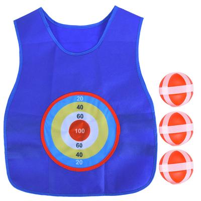 Children S Sticky Ball Jersey Outdoor Toss Sticking Target Game Vest Kids Fun Sports Toyblue