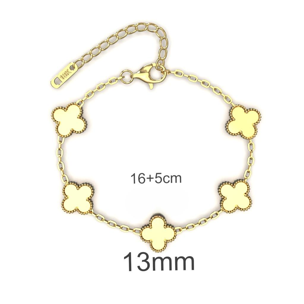 13MM Titanium Steel Four-leaf Clover Bracelet Small Fresh Fashion Petals 18K Does Not Lose Color Ladies Bracelet