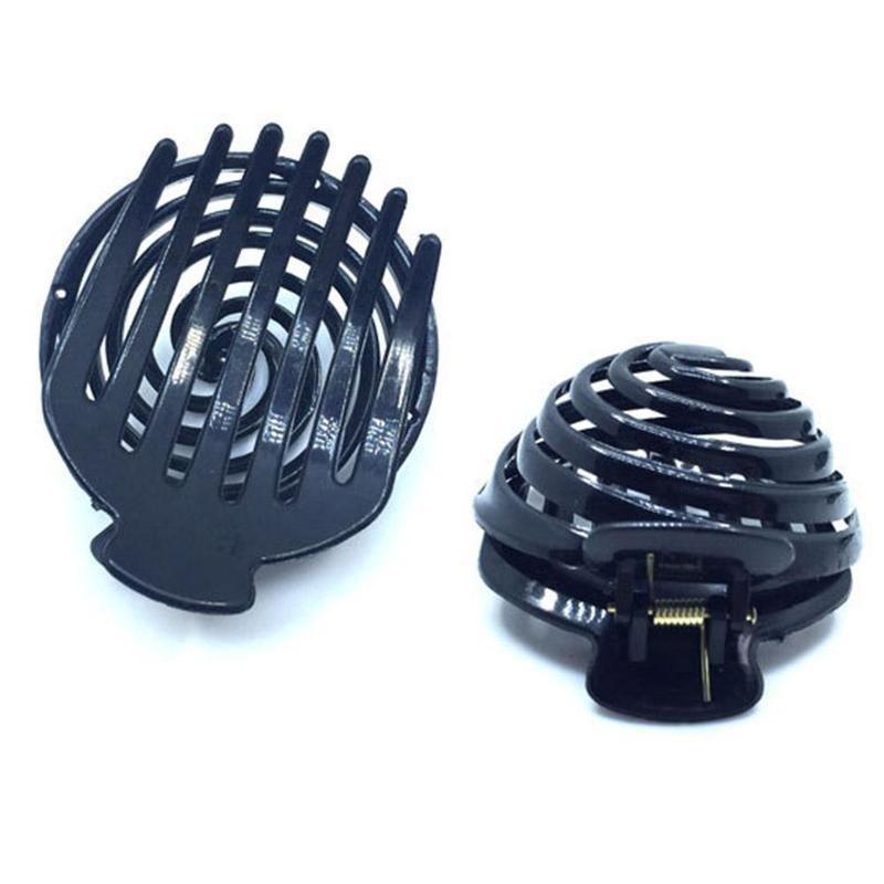 Mushroom Head Hollow Hair Out Women Barrettes Claw Crab Black Hair Clip Clips