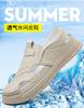 Sandals Men's New Summer Outer Wear Hollow Breathable Bag Head One Pedal Hole Shoes Driving Beach Leather Sandals