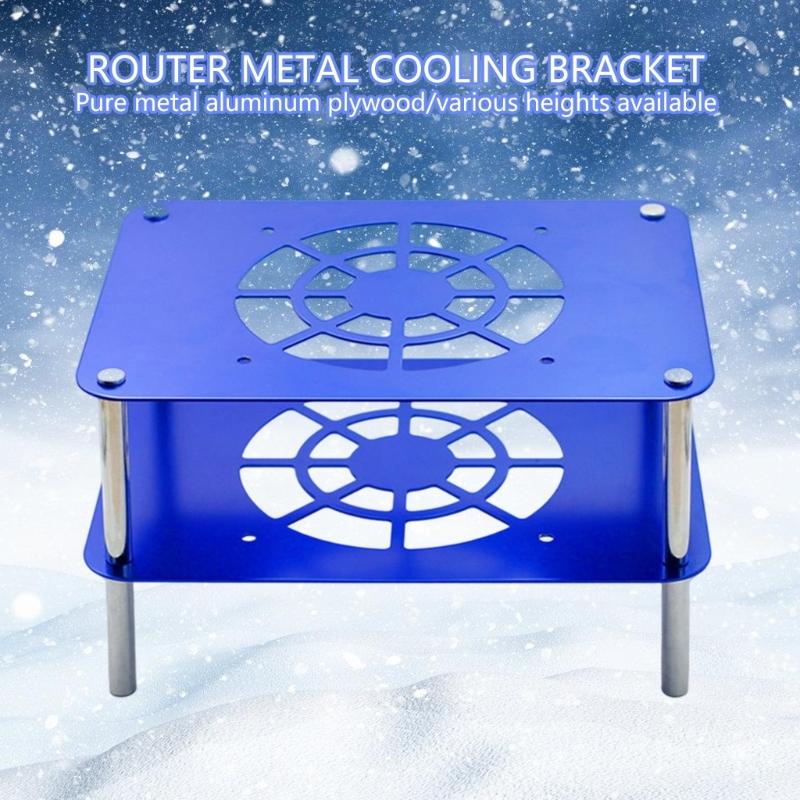 Aluminum Router Heat Sink Double Layer Structure Tool Free Setups Sleek Modern Design Airflows for WiFi Devices